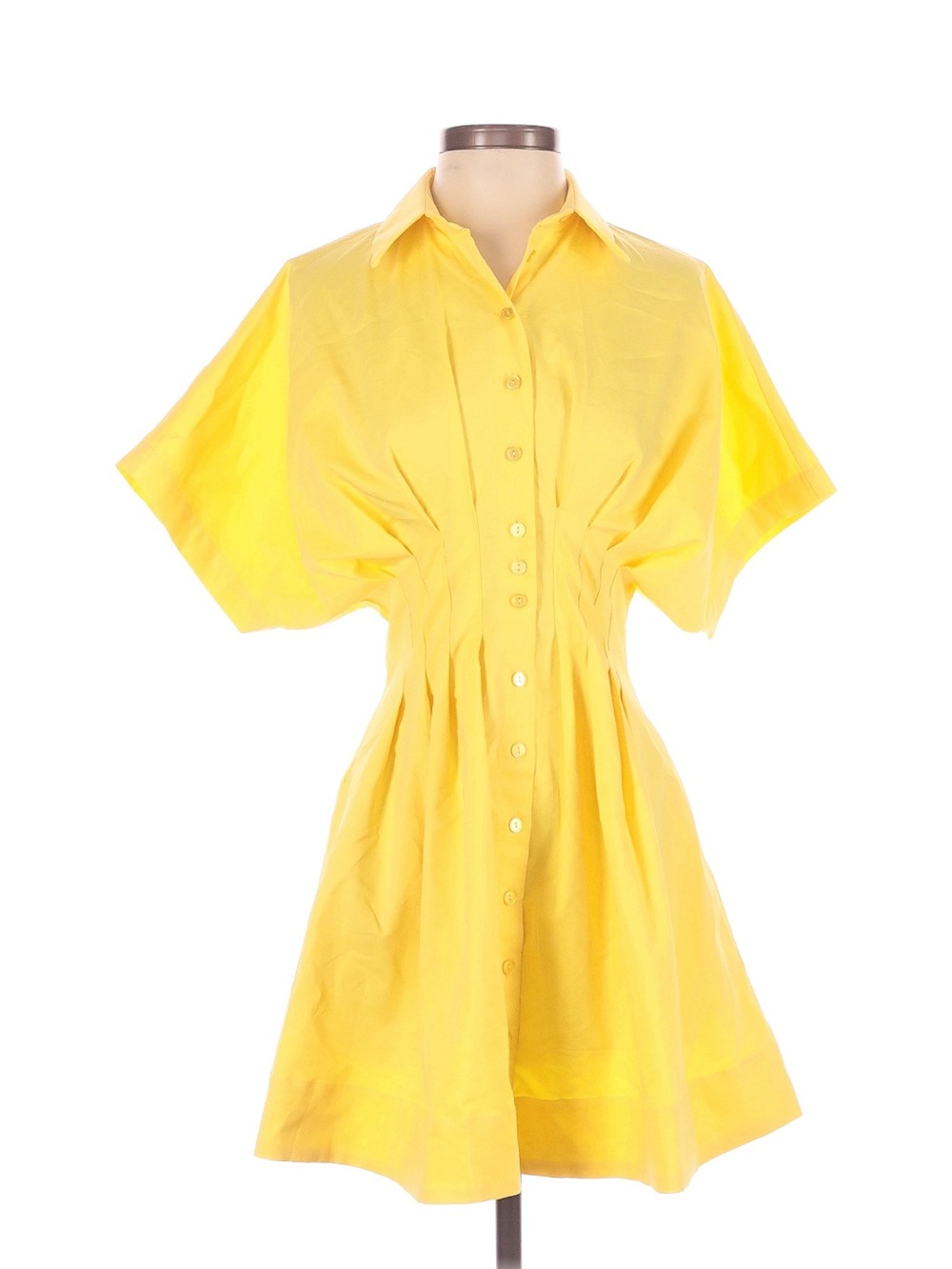 Anthropologie Exquise Tobie The Shirt Button-Front Mini Dress in Yellow
